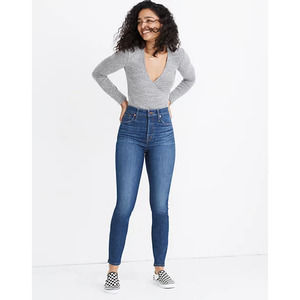 Madewell Jeans TALL Curvy High Rise Skinny Moreaux Wash Stretch Denim.